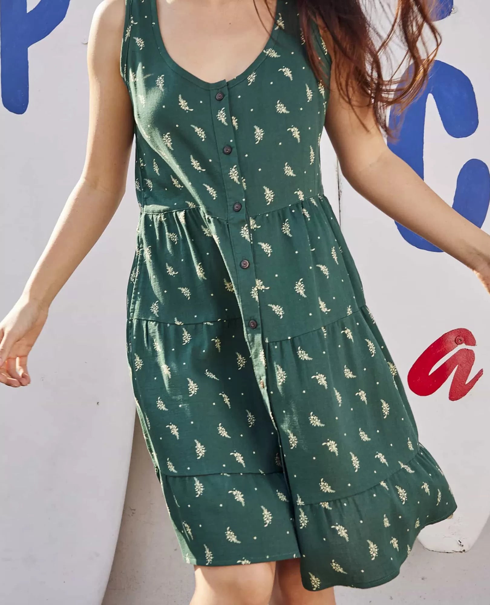 Manzana Tiered Sleeveless Dress